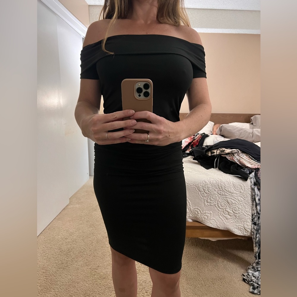 Black off the shoulder dress